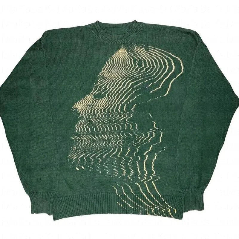 'Vibrations' Graphic Knitted Sweater